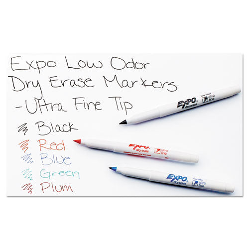 Low-odor Dry-erase Marker, Extra-fine Needle Tip, Black, 4-pack