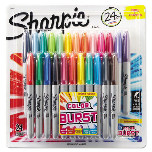 Fine Tip Permanent Marker, Red, 36-pack