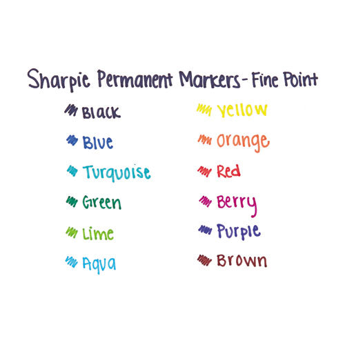 Fine Tip Permanent Marker, Red, 36-pack