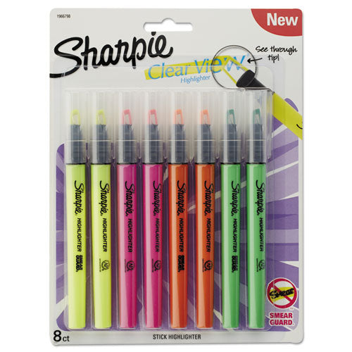 Clearview Pen-style Highlighter, Chisel Tip, Fluorescent Yellow, Dozen