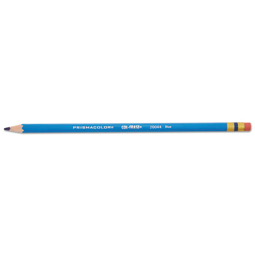 Col-erase Pencil With Eraser, 0.7 Mm, 2b (#1), Blue Lead, Blue Barrel, Dozen