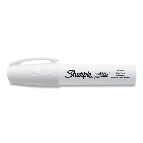Permanent Paint Marker, Extra-broad Chisel Tip, White, 6-pack