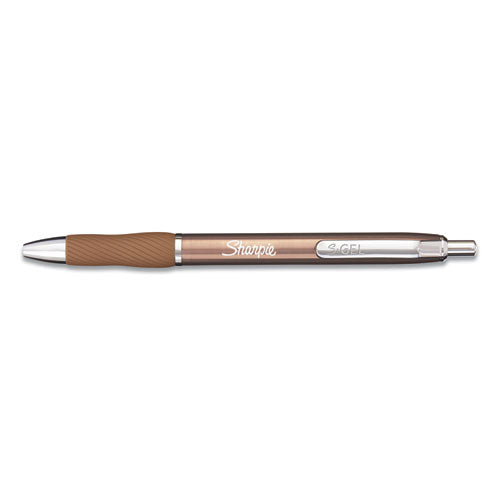 Premium Metal Barrel Pen, Medium 0.7 Mm, Black Ink, Champagne Barrel, Dozen