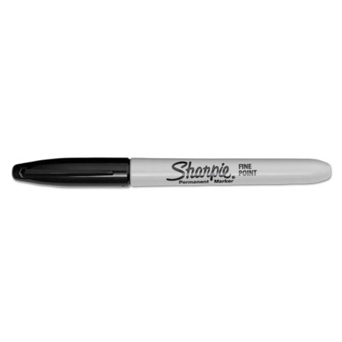 Fine Tip Permanent Marker, Black, Dozen