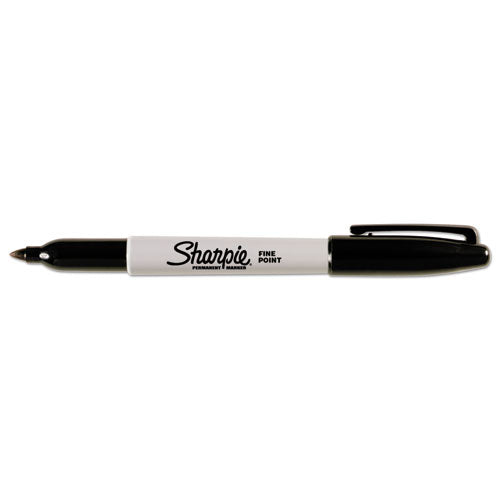 Fine Tip Permanent Marker, Black, Dozen