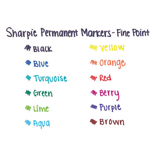 Fine Tip Permanent Marker, Red, Dozen