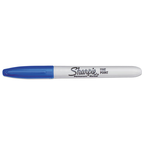 Fine Tip Permanent Marker, Blue, Dozen