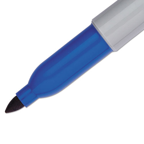 Fine Tip Permanent Marker, Blue, Dozen