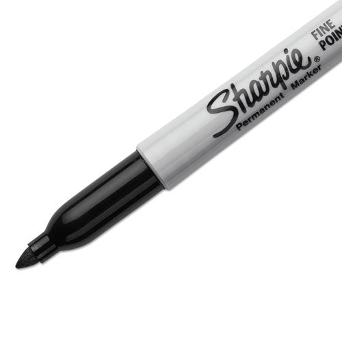 Fine Tip Permanent Marker, Black, 5-pack