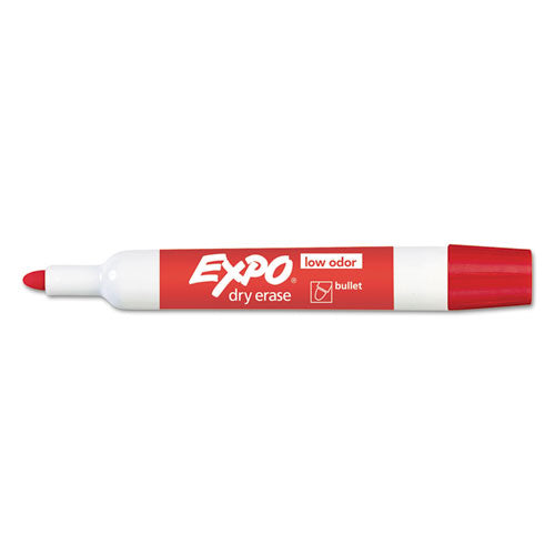 Low-odor Dry-erase Marker, Medium Bullet Tip, Red, Dozen
