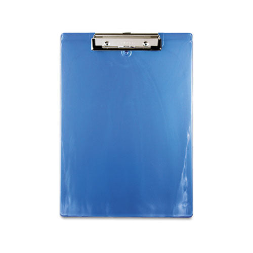 Plastic Clipboard, 1-2" Capacity, 8 1-2 X 12 Sheets, Ice Blue