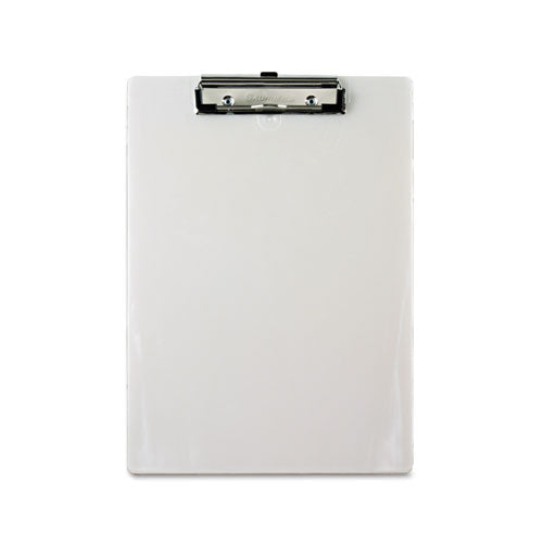 Plastic Clipboard, 1-2" Capacity, 8 1-2 X 12 Sheets, Pearl