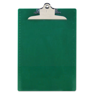 Recycled Plastic Clipboard With Ruler Edge, 1" Clip Cap, 8 1-2 X 12 Sheet, Green