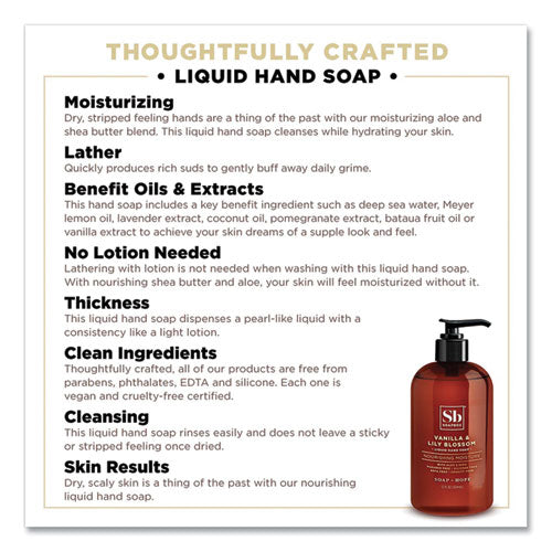 Hand Soap, Vanilla And Lily Blossom, 12 Oz Pump Bottle, 12-carton