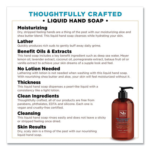 Hand Soap, Sea Minerals And Blue Iris, 12 Oz Pump Bottle, 12-carton