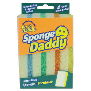 Sponge Daddy Dual-sided Sponge, 3 3-8 X 5.563 X 2 5-8, Assorted,4-pk,20pk-ctn