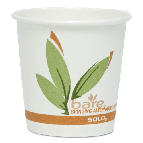 Bare By Solo Eco-forward Recycled Content Pcf Paper Hot Cups, 4 Oz, 1,000-carton