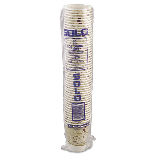Paper Hot Cups In Symphony Design, Polylined, 6oz, Beige-white, 1000-carton