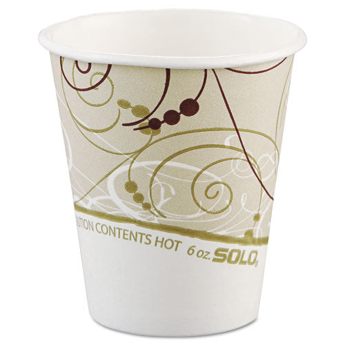 Paper Hot Cups In Symphony Design, Polylined, 6oz, Beige-white, 1000-carton