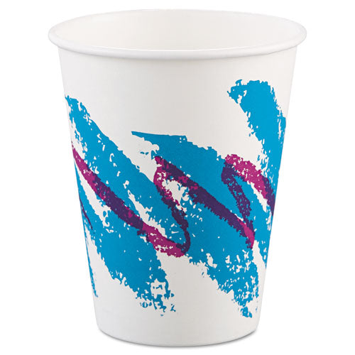 Jazz Paper Hot Cups, Handles, 8oz, Polycoated, 1000-carton