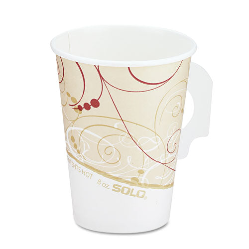 Hot Cups, W-paper Handle, Symphony Design, 8oz, Beige, 1000-carton