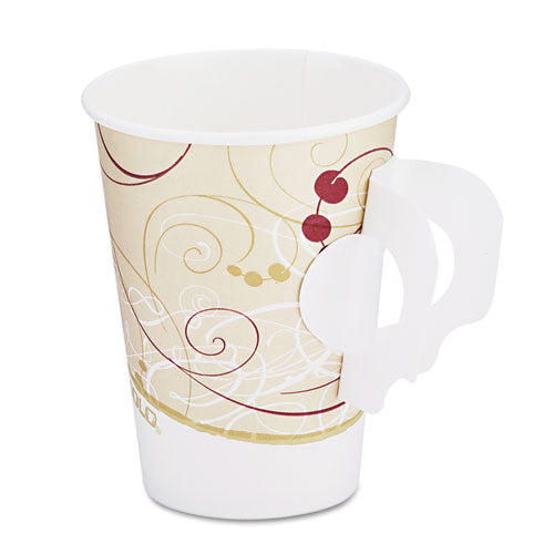 Hot Cups, W-paper Handle, Symphony Design, 8oz, Beige, 1000-carton