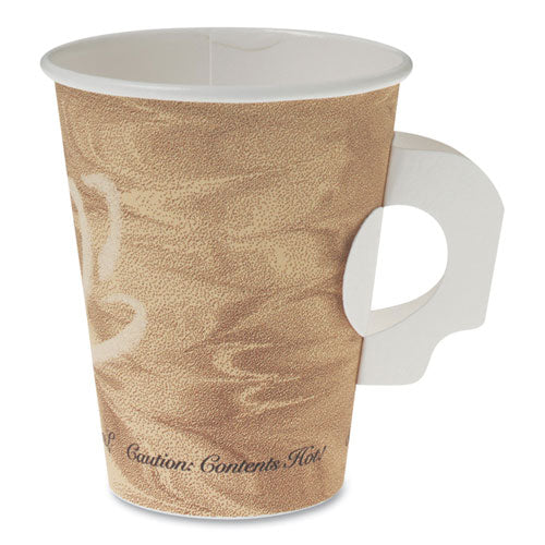 Mistique Polycoated Hot Paper Cup, 8 Oz, Printed, Brown