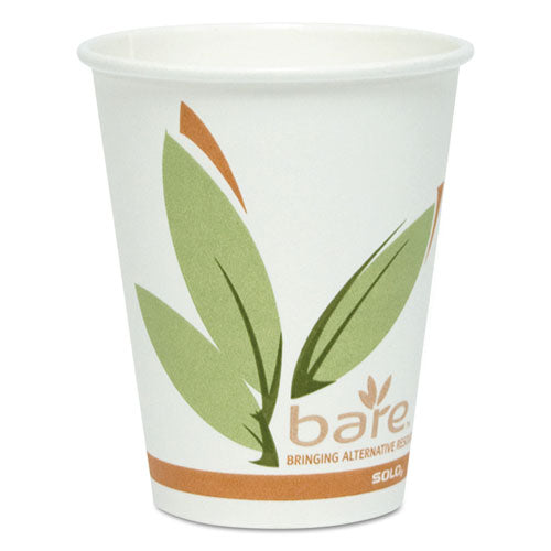 Bare By Solo Eco-forward Recycled Content Pcf Paper Hot Cups, 8 Oz, 1,000-carton