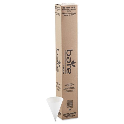 Cone Water Cups, Paper, 4oz, Rolled Rim, White, 200-bag, 25 Bags-carton