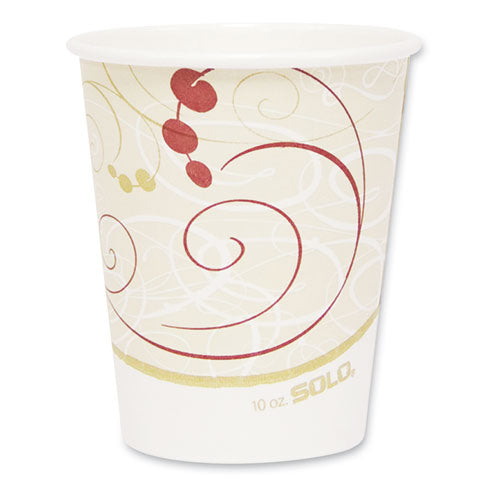 Paper Hot Cups In Symphony Design, 10 Oz, Beige-white-red, 1000-carton