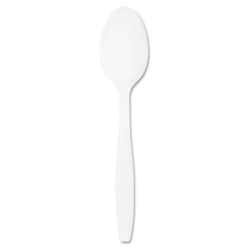 Guildware Heavyweight Plastic Teaspoons, White, 100-box, 10 Boxes-carton