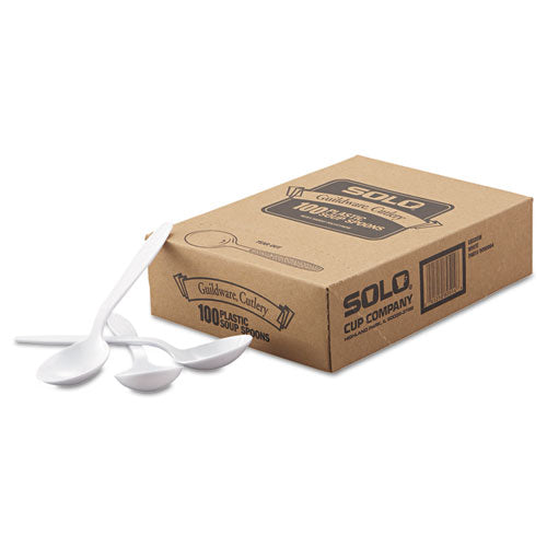 Heavyweight Polystyrene Soup Spoons, Guildware Design, White, 1000-carton