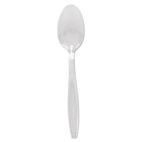 Guildware Heavyweight Plastic Cutlery, Teaspoons, Clear, 1000-carton