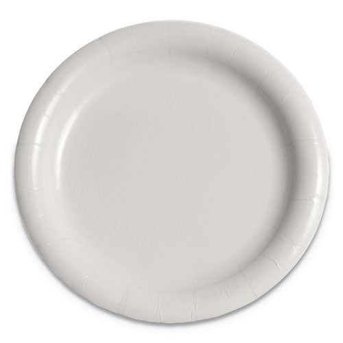 Bare Eco-forward Clay-coated Paper Dinnerware, Plate, 9" Diameter, White
