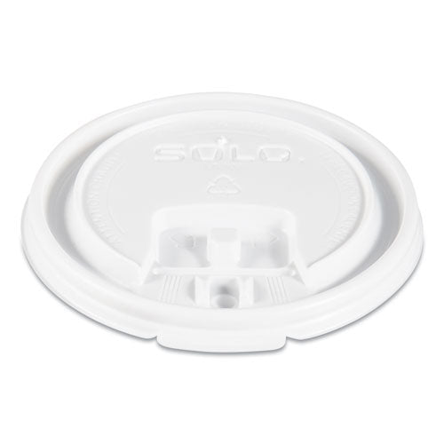 Lift Back And Lock Tab Cup Lids, For 10oz Cups, White, 100-sleeve, 20 Sleeves-ct