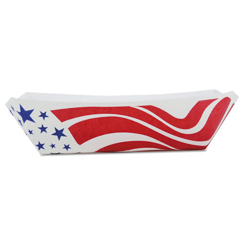 Paper Food Baskets, 2lb, Red-white, 1000-carton