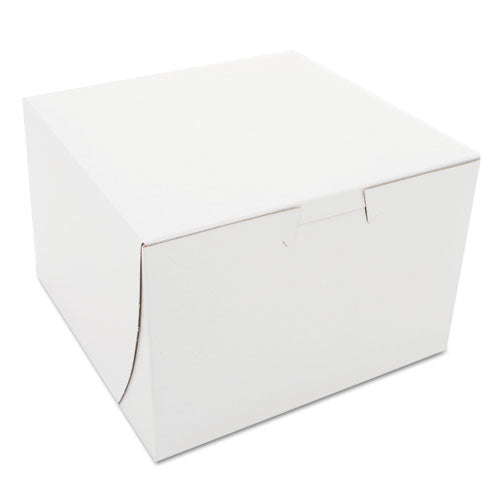 Non-window Bakery Boxes, Paperboard, 6 X 6 X 4, White, 250-bundle