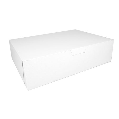 Non-window Bakery Boxes, Paperboard, 14 1-2w X 10 1-2d X 5h, White, 100-carton