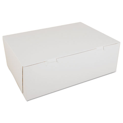 Non-window Bakery Boxes, Paperboard, 14 1-2w X 10 1-2d X 5h, White, 100-carton