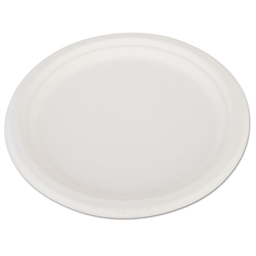 Champware Heavyweight Bagasse Dinnerware, Plate, 10", White, 500-carton