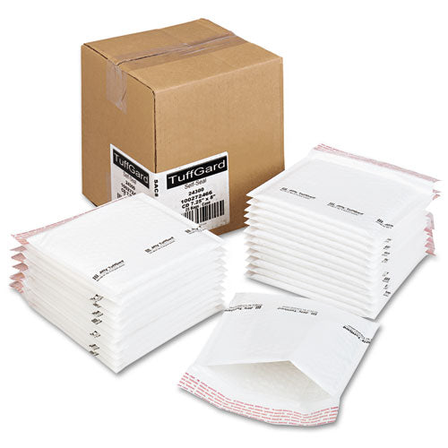 Jiffy Tuffgard Self-seal Cushioned Mailer, Cd, Barrier Bubble Lining, Self-adhesive Closure, 7.25 X 8, White, 25-carton