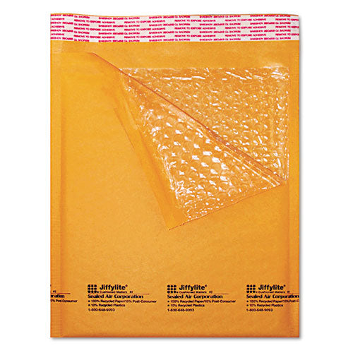 Jiffylite Self-seal Bubble Mailer, #1, Barrier Bubble Lining, Self-adhesive Closure, 7.25 X 12, Golden Kraft, 100-carton