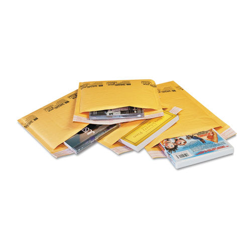 Jiffylite Self-seal Bubble Mailer, #000, Barrier Bubble Lining, Self-adhesive Closure, 4 X 8, Golden Yellow Kraft, 250-carton