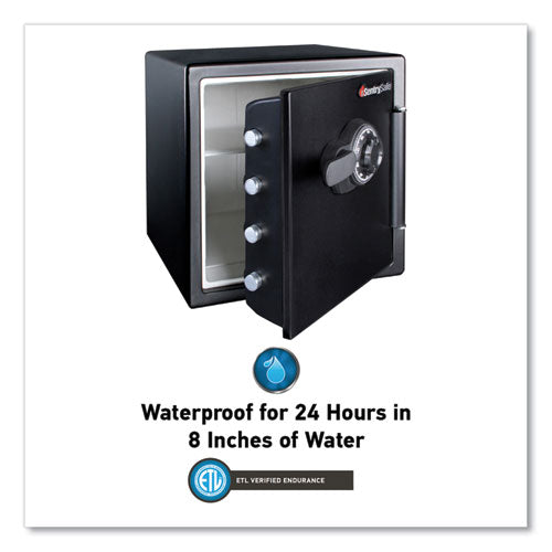 Fire-safe With Combination Access, 1.23 Cu Ft, 16.38 X 19.38 X 17.88, Black