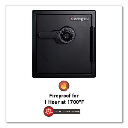 Fire-safe With Combination Access, 1.23 Cu Ft, 16.38 X 19.38 X 17.88, Black