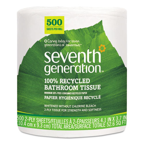 100% Recycled Bathroom Tissue, Septic Safe, 2-ply, White, 500 Sheets-jumbo Roll, 60-carton