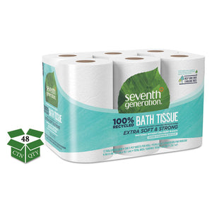 100% Recycled Bathroom Tissue, Septic Safe, 2-ply, White, 240 Sheets-roll, 48-carton