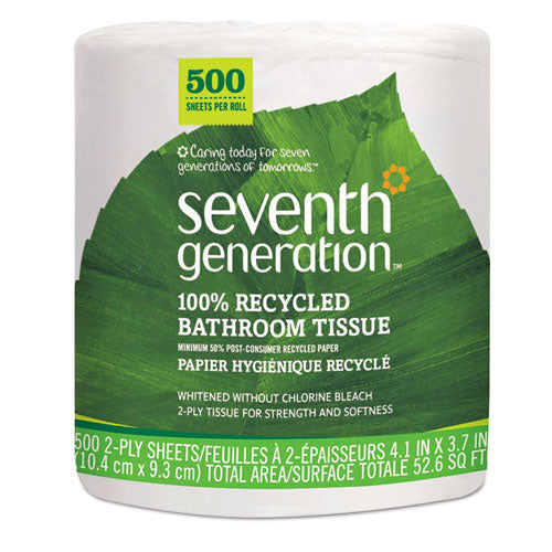 100% Recycled Bathroom Tissue, Septic Safe, 2-ply, White, 240 Sheets-roll, 24-pack