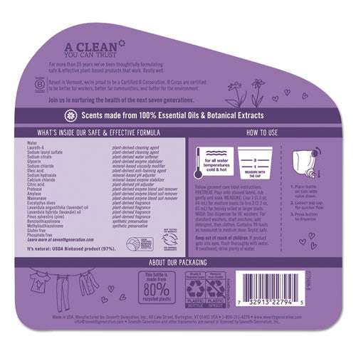 Natural Liquid Laundry Detergent, Lavender-blue Eucalyptus, 99 Loads,150 Oz,4-ct