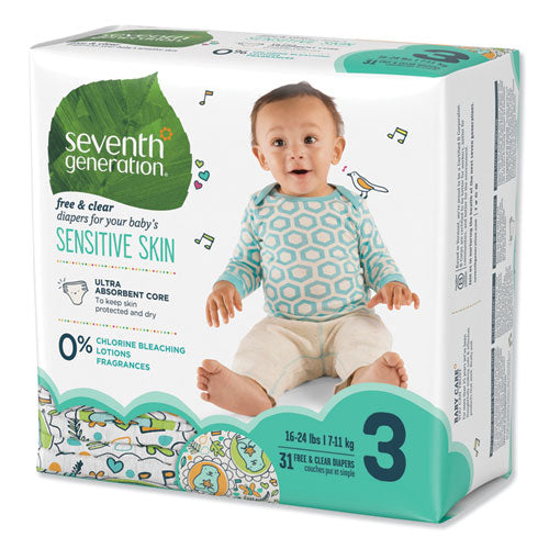 Free And Clear Baby Diapers, Size 3, 16 Lbs To 24 Lbs, 124-carton